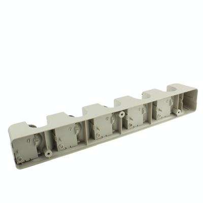 Wall Mounted 5 Positions Mop Broom Holder Tool with 2 Hooks
