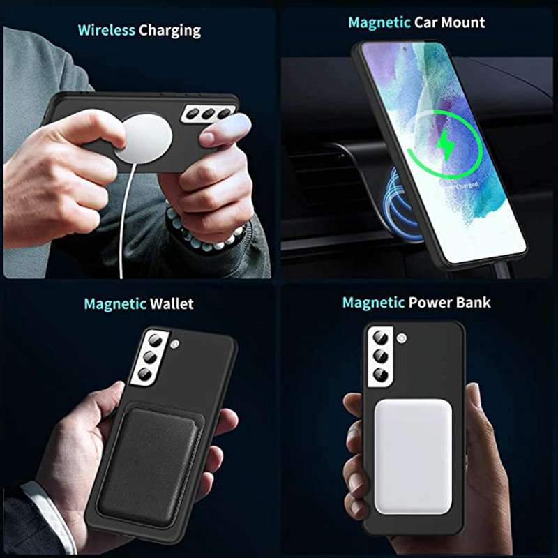 For Samsung Galaxy S22 5G MagSafe Magnetic Liquid Silicone Phone Case(Black)