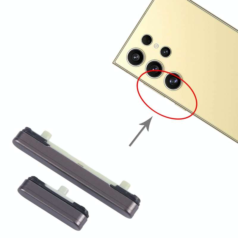 For Samsung Galaxy S24 Ultra SM-S928B 10pcs Original Power Button and Volume Control Button (Black)