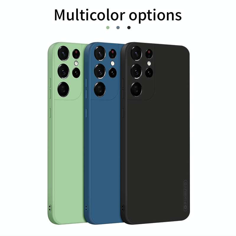 For Samsung Galaxy S21 Ultra 5G PINWUYO Touching Series Liquid Silicone TPU Shockproof Case(Green)