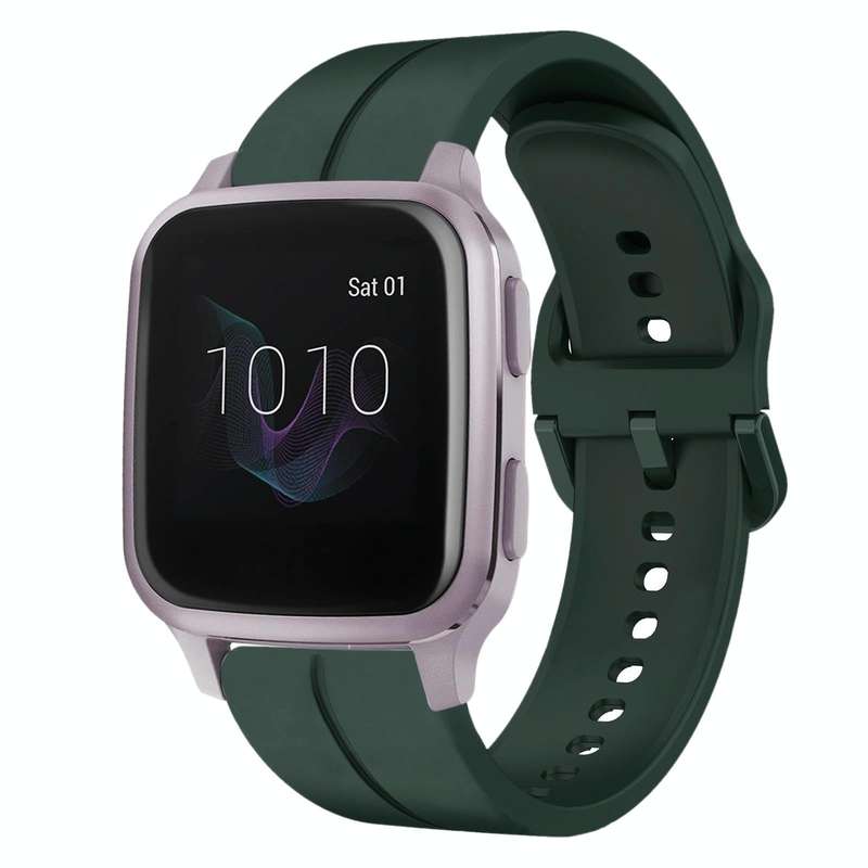 For Garmin Venu SQ 20mm Loop Silicone Watch Band(Dark Green)