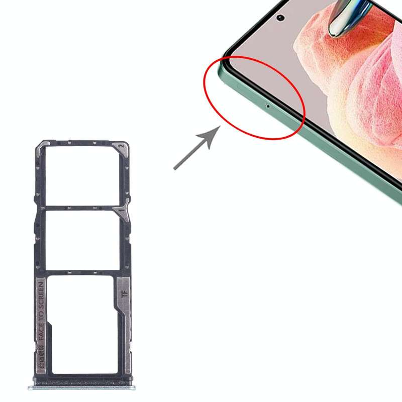 For Xiaomi Redmi Note 12 4G SIM Card Tray + SIM Card Tray + Micro SD Card Tray (Green)