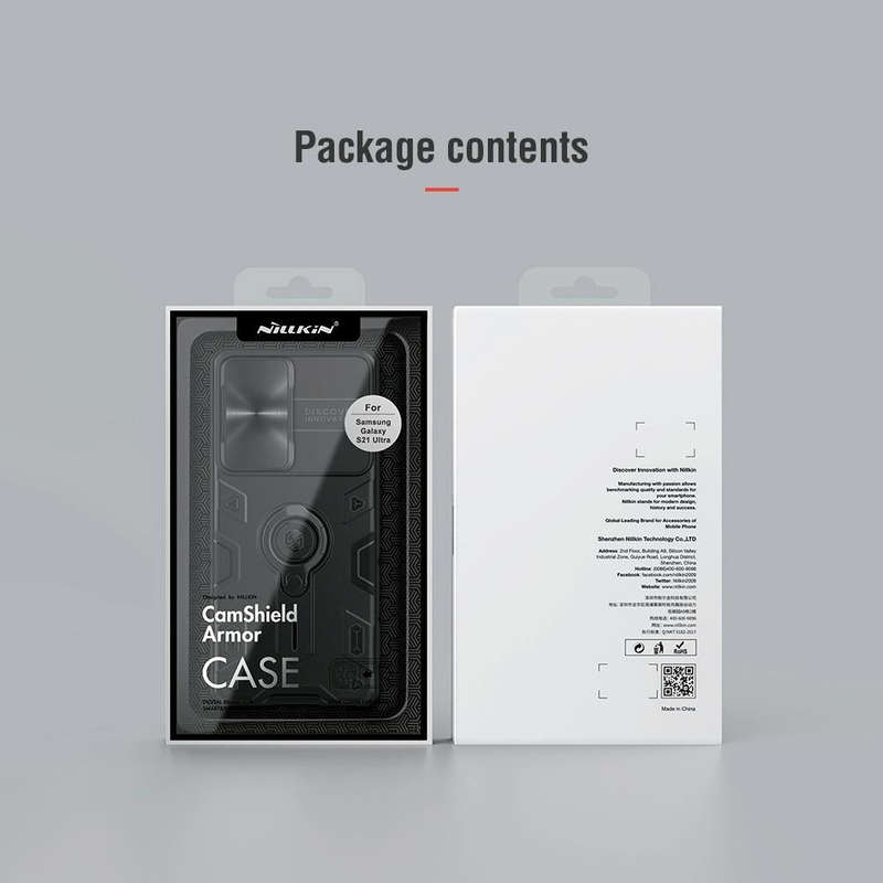 For Samsung Galaxy S21 Ultra 5G NILLKIN Shockproof CamShield Armor Protective Case with Invisible...