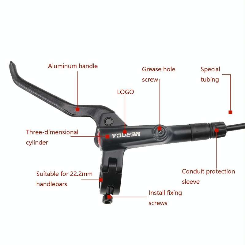 Meroca M800 Bicycle Brake Mountain Bike Universal Bilateral Brake Oil Pressure Disc Brake, Style:...