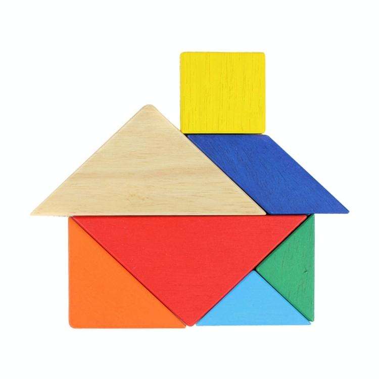 Baby Toy Fine Wooden Jigsaw Puzzle Large Size Tangram, Size: 16*16cm