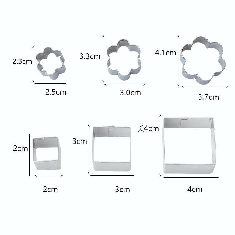 24 PCS / Set Stainless Steel DIY Cookie Biscuits Molds Geometry Baking Tools (Rectangle)