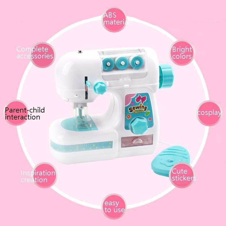 7923 Small Size Girls Electric Sewing Machine Small Home Appliances Toys Children Play House Toy