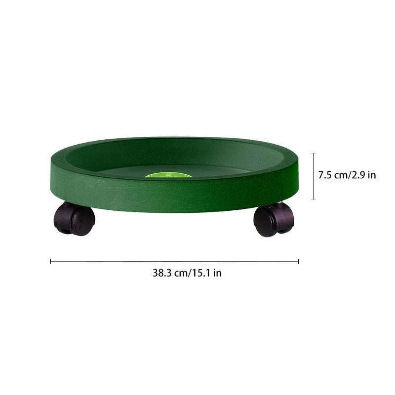 Universal Round Wheels Pot Tray Easy Moving Plant Pot Tray Garden Plate Plastic Stand(Green)