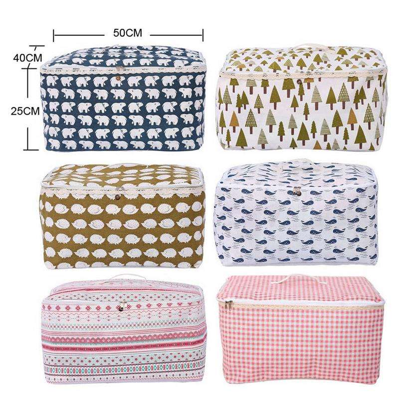 Clothes Organizer Moving Bag Canvas Zipper Quilt Storage Bag, Size: Large(Big Tree)