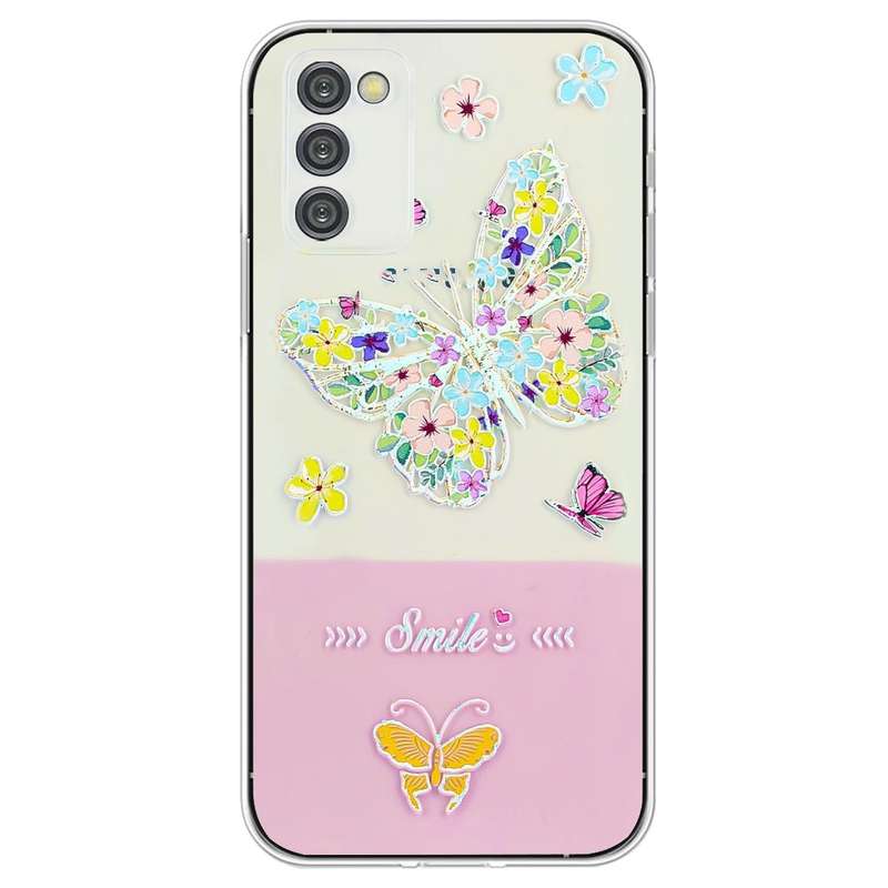 For Samsung Galaxy A54 5G Bronzing Butterfly Flower TPU Phone Case(Colorful Butterfly)