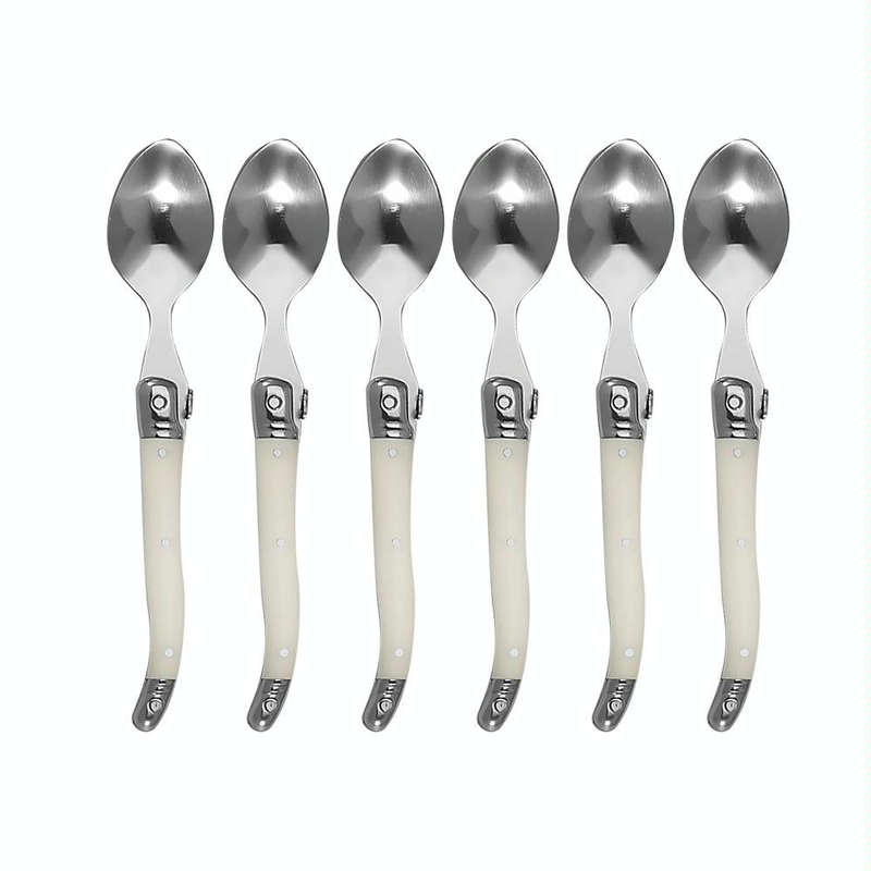 Stainless Steel Knife Fork Spoon Set Plastic Handle Western Tableware, Specification: 6 Tea Spoons
