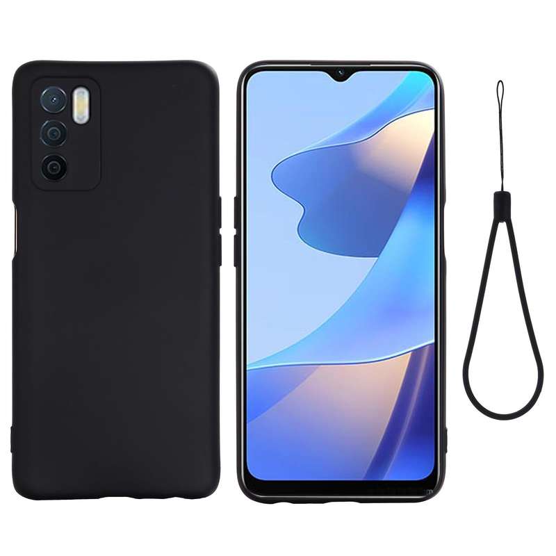 For OPPO A16 / A16S Foreign Version Solid Color Liquid Silicone Shockproof Full Coverage Protecti...