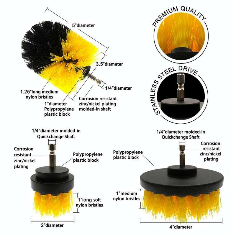 15 in 1 Floor Wall Window Glass Cleaning Descaling Electric Drill Brush Head Set, Random Color De...