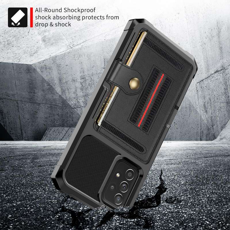 For Samsung Galaxy A53 5G ZM06 Card Bag TPU + Leather Phone Case(Black)