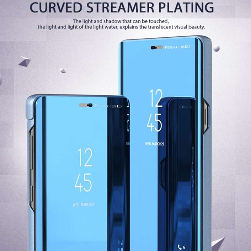 Mirror Clear View Horizontal Flip PU Leather Case for Galaxy Note 9 , with Holder(Black)