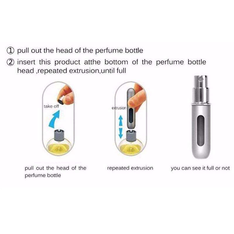 Portable Mini Aluminum Refillable Perfume Bottle Spray Empty Cosmetic Containers Atomizer, Capaci...