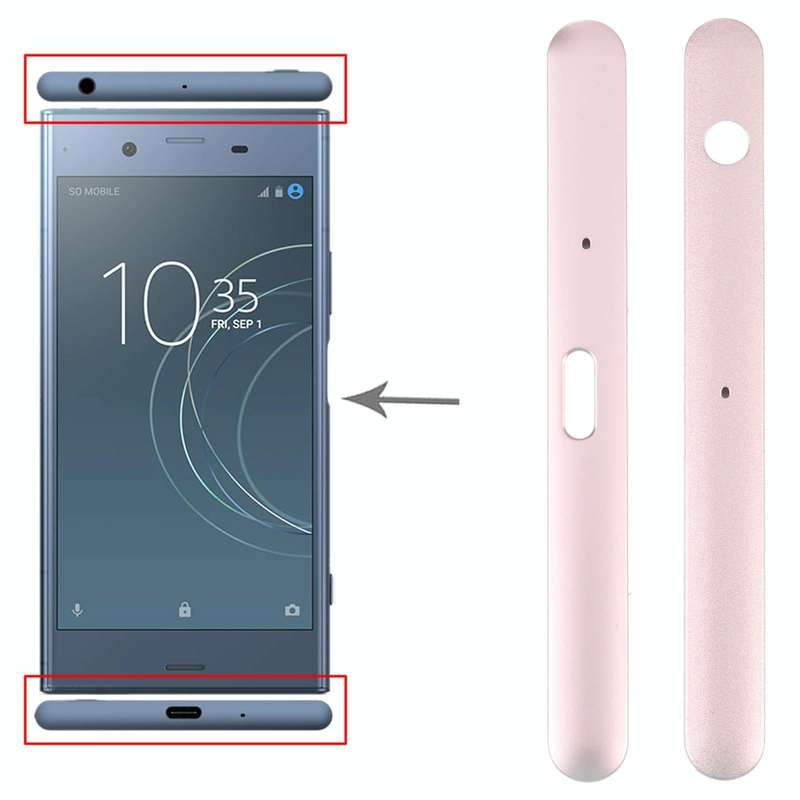 1 Pair Upper and Lower Part Sidebar For Sony Xperia XZ1(Gold)