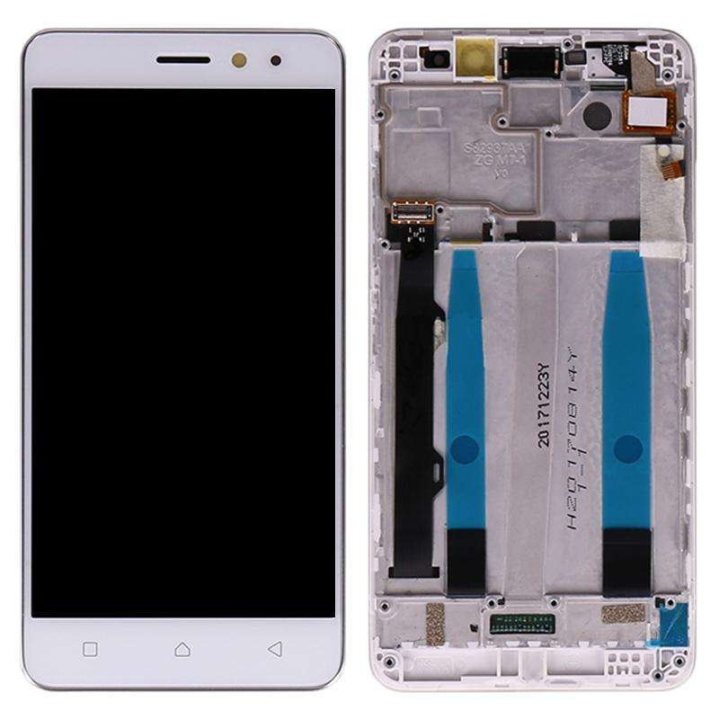 OEM LCD Screen for Lenovo K6 Power Digitizer Full Assembly with Frame (White)