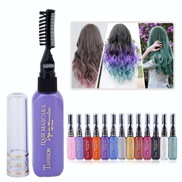 One-time Hair Temporary Color Hair Dye Non-toxic DIY Hair Color Mascara Dye Cream Hair(Rose Red)