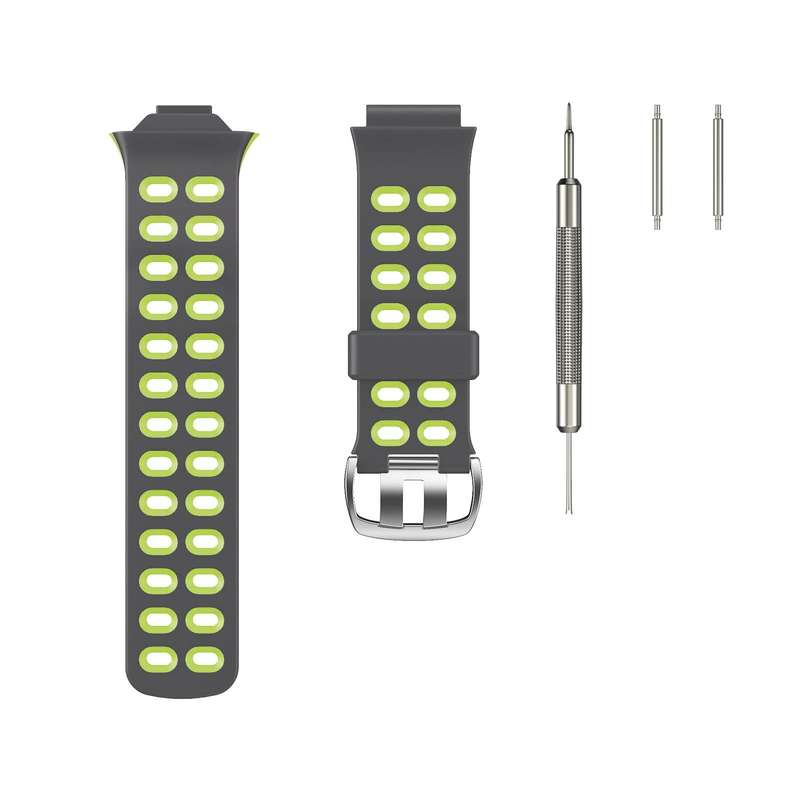 For Garmin Forerunner 310XT Two-color Silicone Watch Band(Grey Green)
