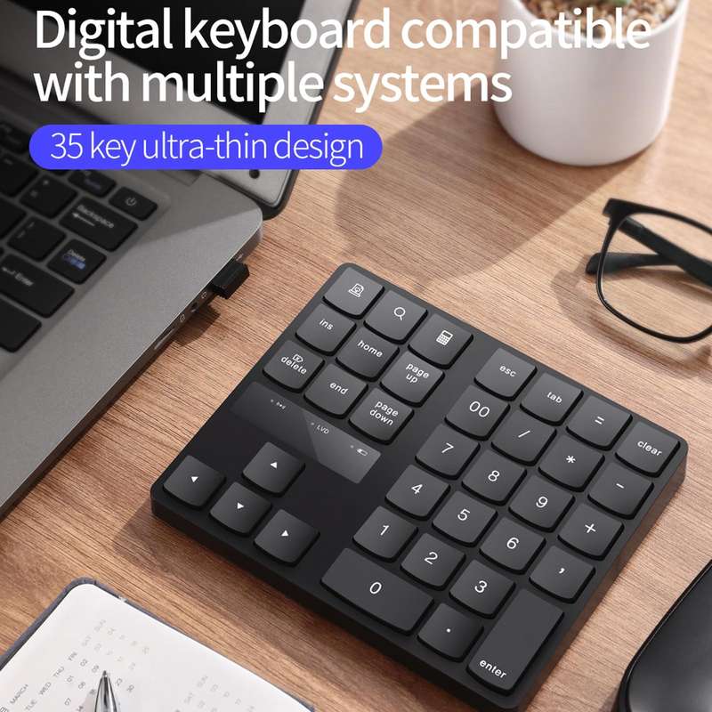533 35 Keys 2.4G Ultra-thin Design Wireless Charging Digital Keyboard