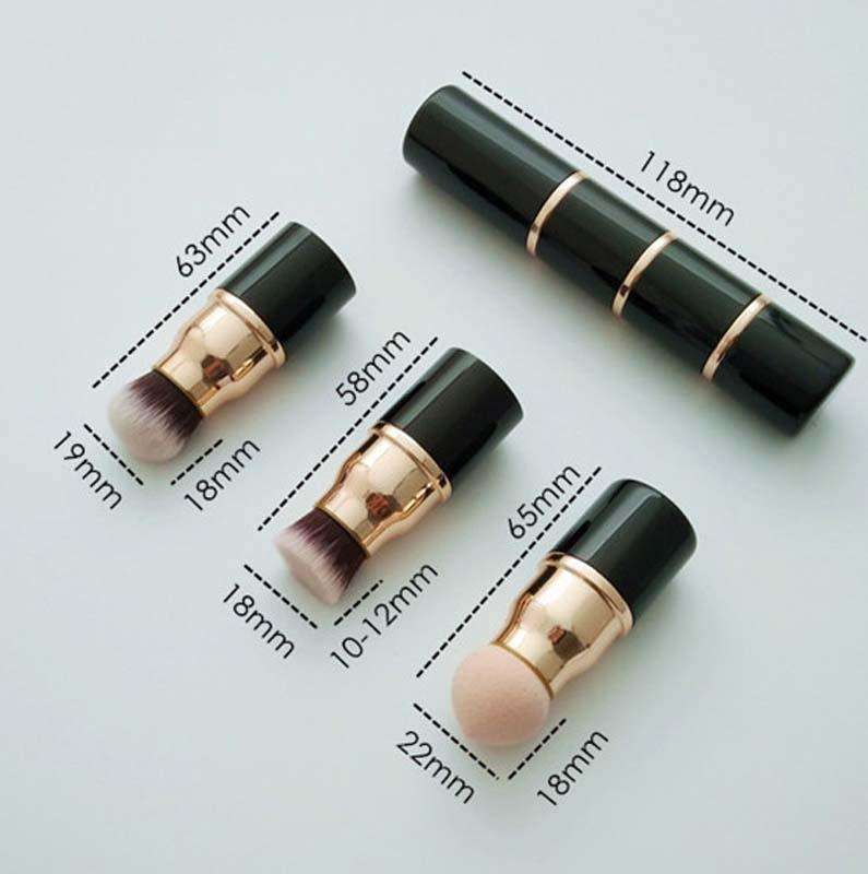 Three-In-One Makeup Brush Stitching Combination Makeup Brush Foundation Brush Loose Powder Brush ...