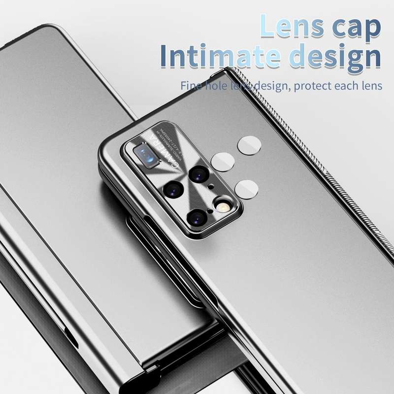 For Huawei Mate X2 Electroplating Hinged Folding Phone Case with S Pen Fold Edtion(Silver)