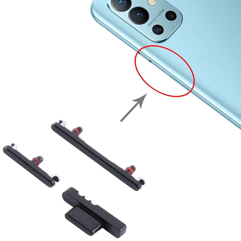 For OnePlus 9R Power Button + Volume Control Button(Black)