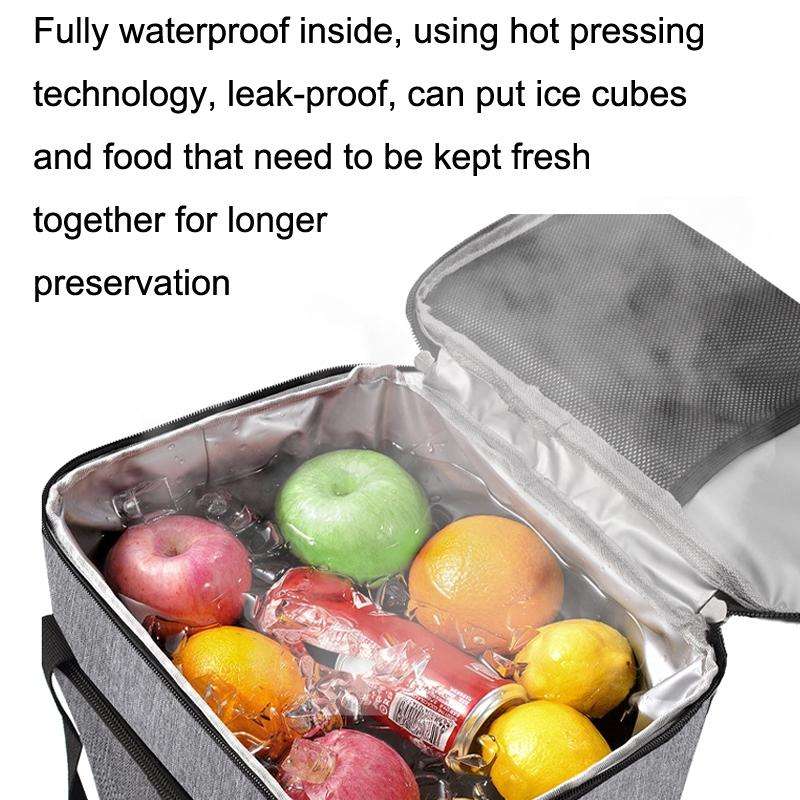 10L Waterproof Oxford Cloth Picnic Bag Outdoor Ice Pack Thickened Portable Insulation Bag(Gray)