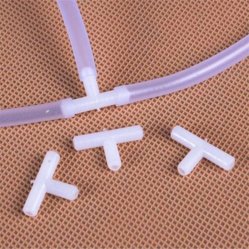 10 PCS 4mm T Shape 3-Way Plastic Fish Tank Acuarios Aquarium Air Pump Line Tubing Joints Connecto...