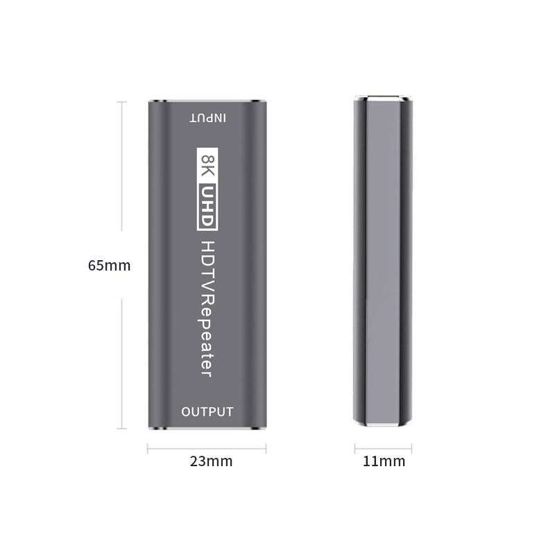 JUNSUNMAY 8K 30m HDMI Adapter Signal Amplifier HDMI Repeater Extender(Grey)