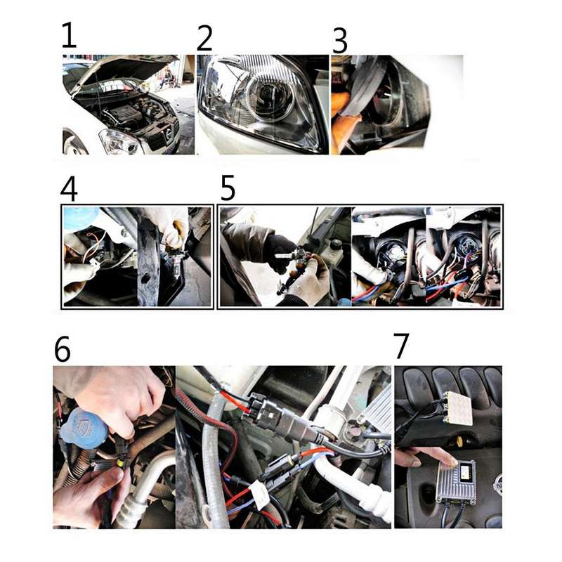 DC12V 35W H7 HID Xenon Light Single Beam Super Vision Waterproof Head Lamp, Color Temperature: 60...