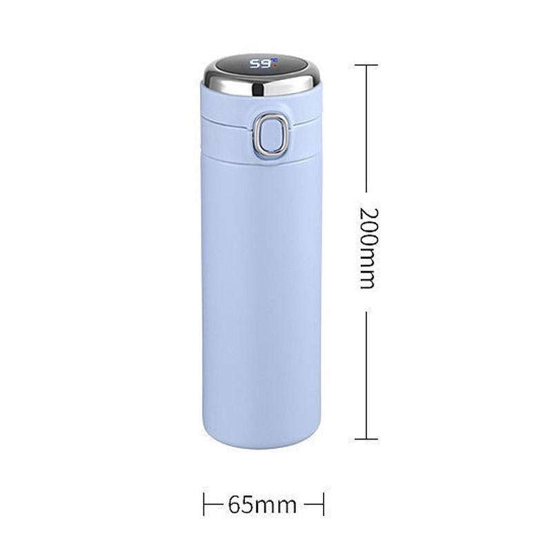 Smart Temperature Measurement Digital Display Stainless Steel Vacuum Flask Cup, Capacity:420ml(Pink)