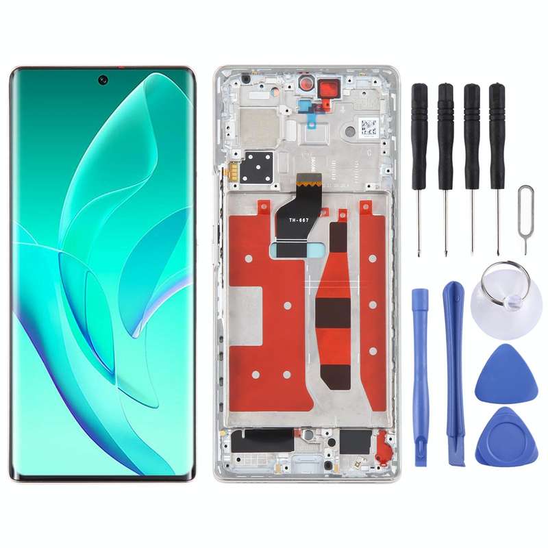 Original LCD Screen For Honor 60 Digitizer Full Assembly with Frame(Gold)