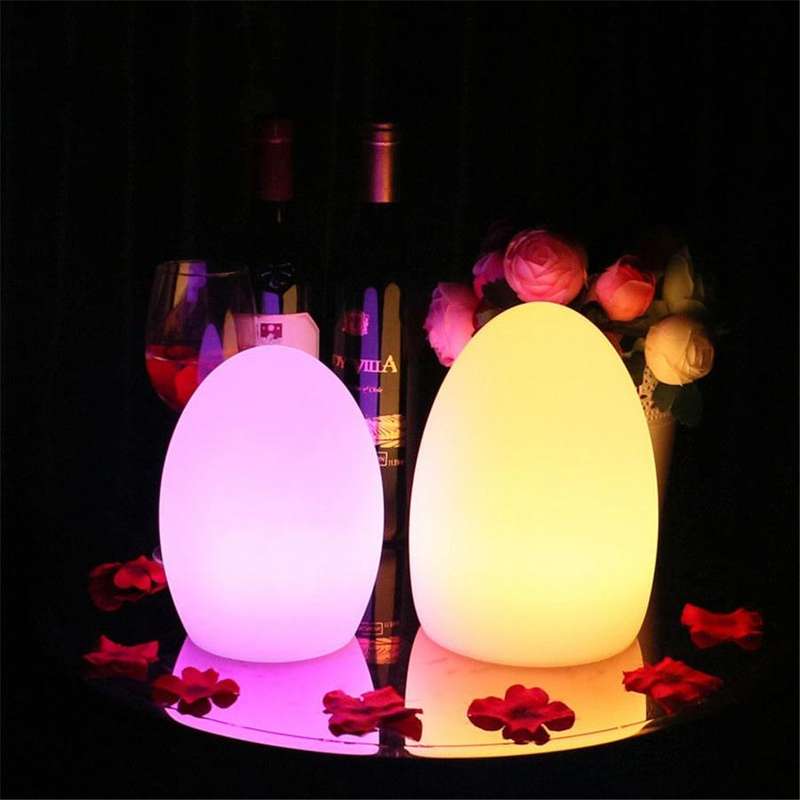 LED Outdoor Bar Table Lamp KTV Remote Control Colorful Charging Creative Decorative Egg-shaped Ta...