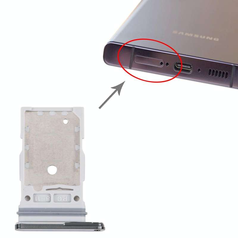For Samsung Galaxy S23 Ultra SM-S918B Original SIM Card Tray + SIM Card Tray(Black)