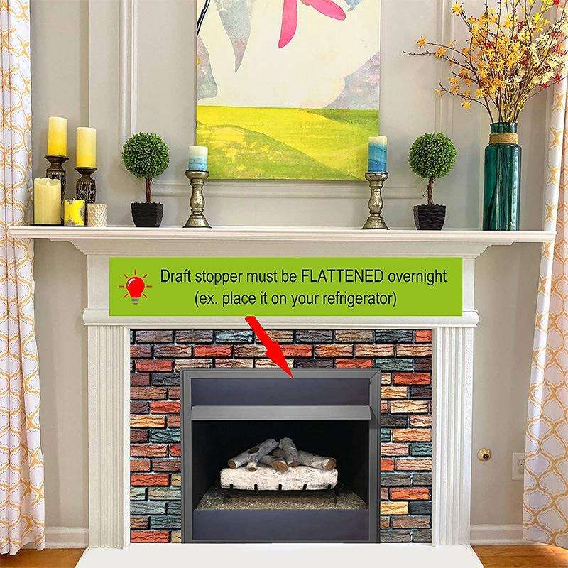 2 PCS Magnetic Fireplace Draft Stopper Fireplace Cover to Block Cold Air 91.44 x 15.24cm