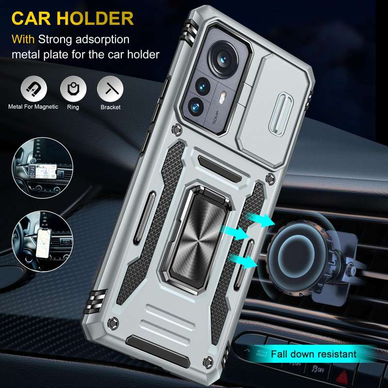 For Xiaomi 12 Pro Armor PC + TPU Camera Shield Phone Case(Grey)