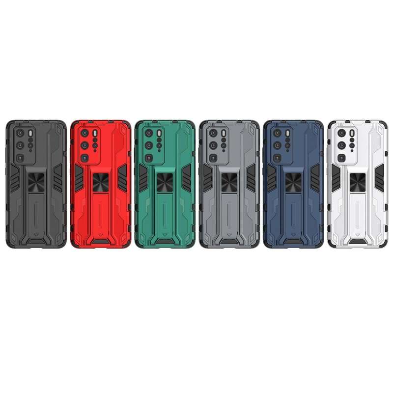 For Huawei P40 Pro Supersonic PC + TPU Shock-proof Protective Case with Holder(Black)