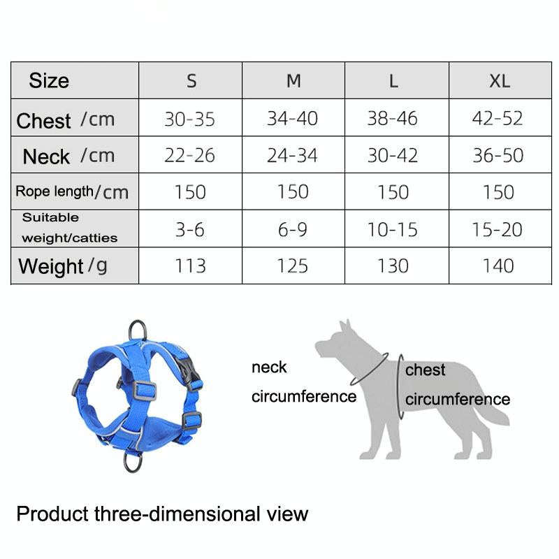 HT-864 Pet Traction Rope Reflective Breathable Dog Chest Strap Vest, Size: L(Coffee)
