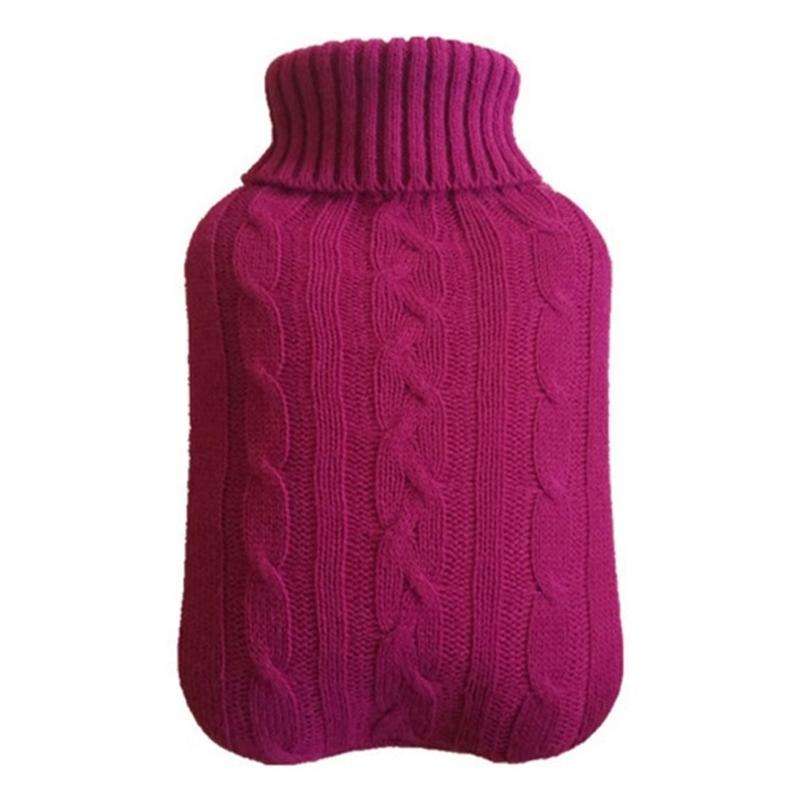 Hot Water Bottle Solid Color Knitting Cover (Without Hot Water Bottle) Water-filled Hot Water Sof...