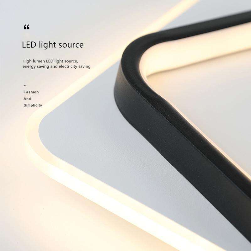 20W 3-color Dimming Aisle Light LED Entrance Corridor Cloakroom Ceiling Light Black Square