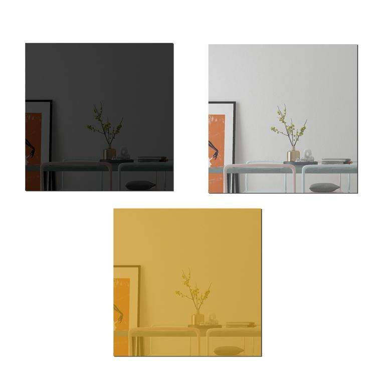 Ym300 16 PCS / Set Home Personal Wall Stickers DIY Acrylic Wall Decorative Mirror(Quartet Black)