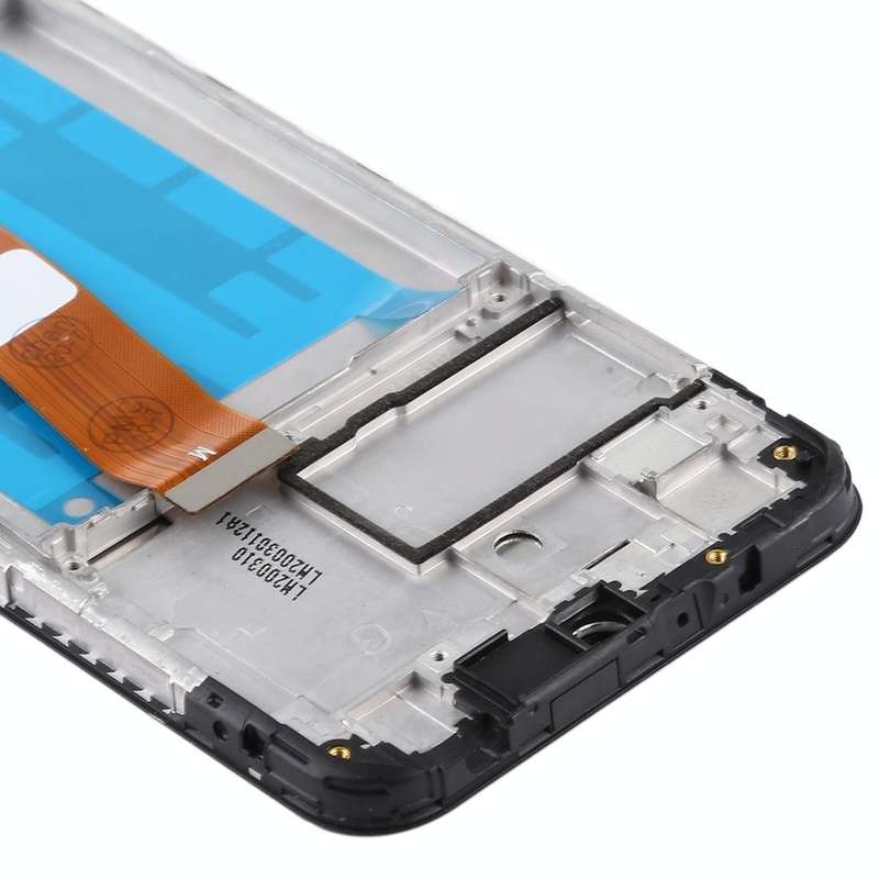 OEM LCD Screen (Flex Cable Wide) for Samsung Galaxy A01 Digitizer Full Assembly with Frame (Black)