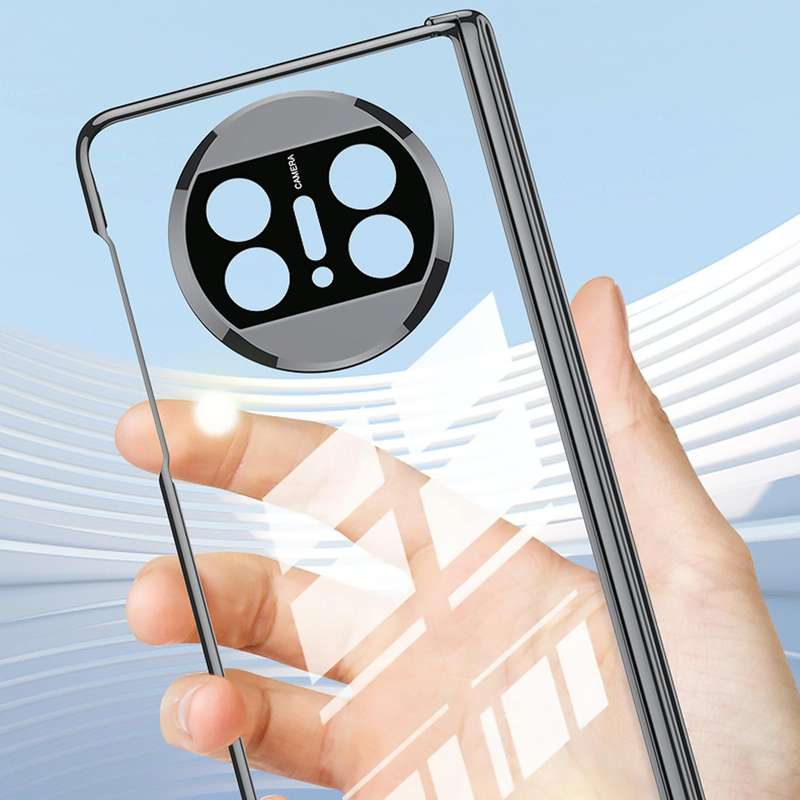 For Huawei Mate X3 GKK Integrated Hinge Folding Phone Case with Holder(Black)