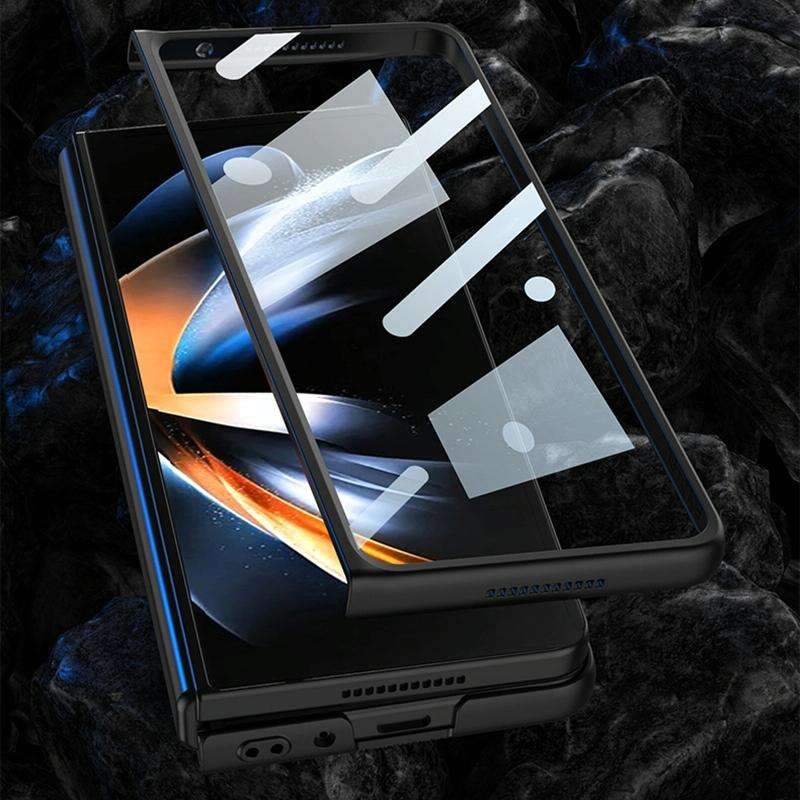 For Samsung Galaxy Z Fold4 GKK Integrated Ultra-thin Folding Leather Phone Case with Stand(Black)