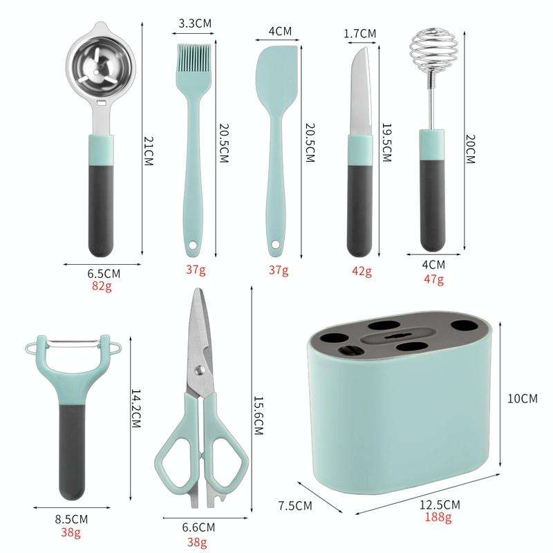 5 PCS / Set Stainless Steel Peeler Kitchen Gadgets Set With Storage Holder