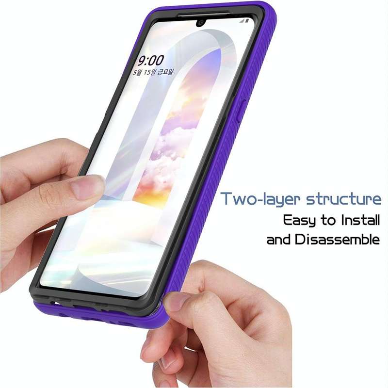 For LG Velvet Starry Sky Solid Color Series Shockproof PC + TPU Protective Case(Black)
