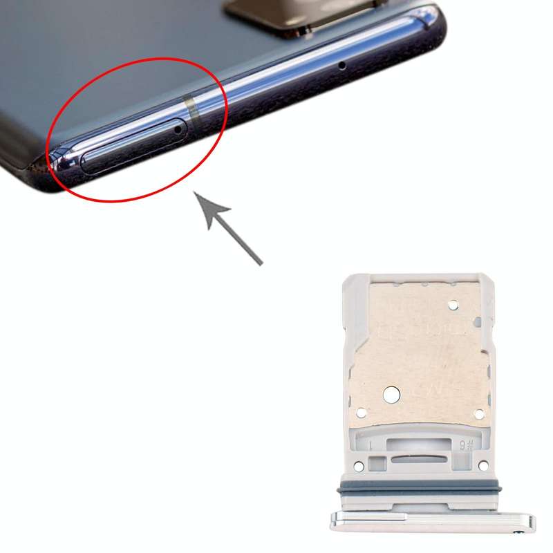 For Samsung Galaxy S20 FE 5G SM-G781B SIM Card Tray + Micro SD Card Tray (Silver)