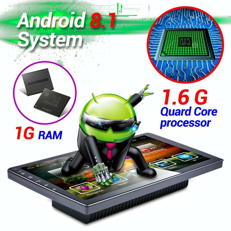 HD 9 inch Universal Car Android 8.1 Radio Receiver MP5 Player, Support FM & Bluetooth & TF Card &...
